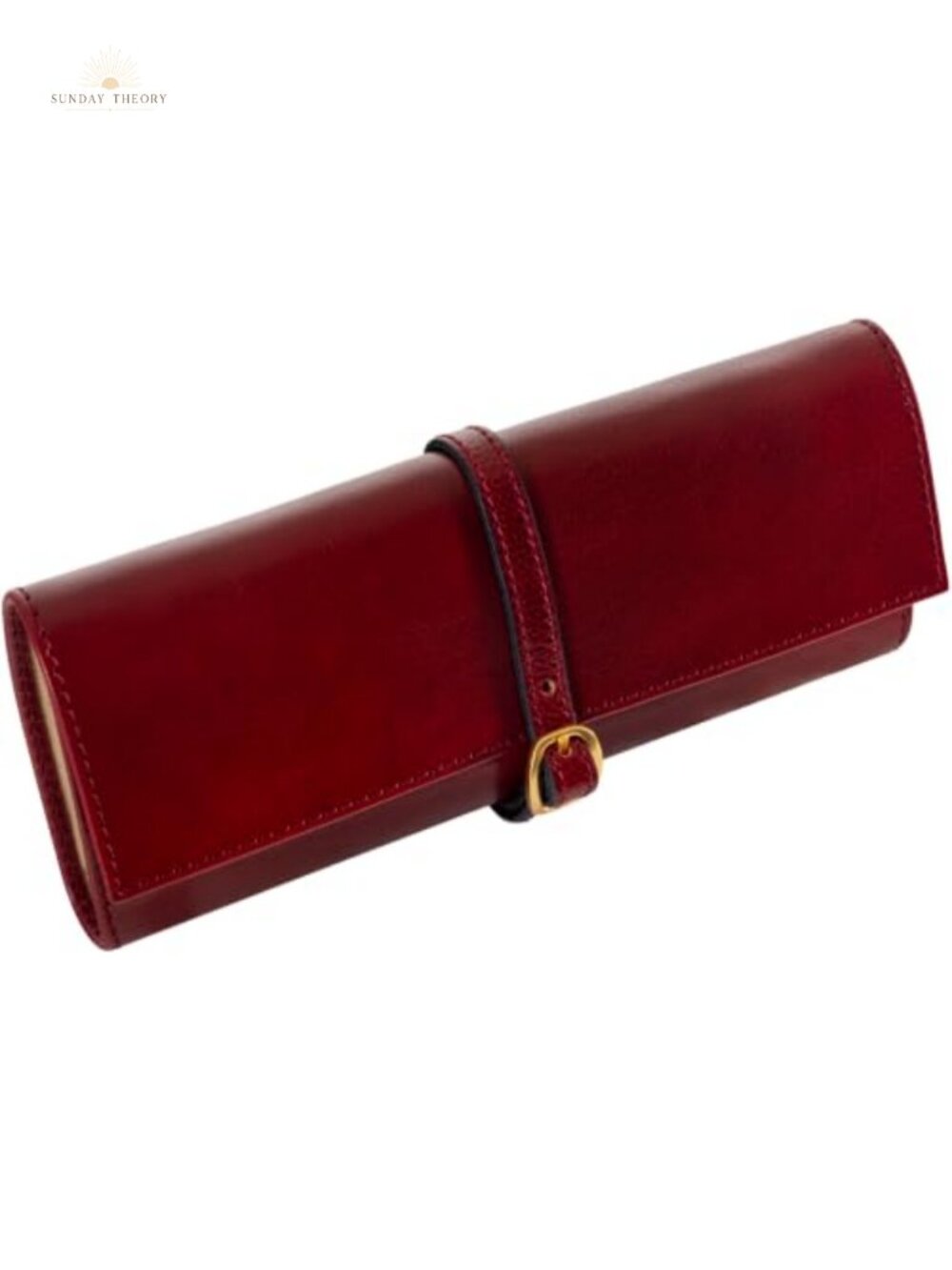 Full Grain Leather Jewelry Roll Travel Organizer Case Made in Italy Gift Box